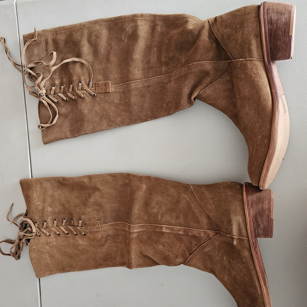 Bakers Brown Indi Cognac Lace Up Boots with Suede Finish Made In India